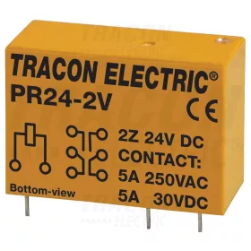Tracon Print relé 24V DC / 2×CO (5A, 230V AC / 30V DC)
