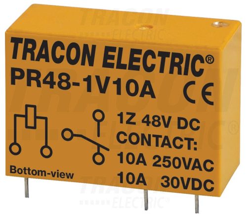 Tracon Print relé 48V DC / 1×CO (10A, 230V AC / 30V DC)