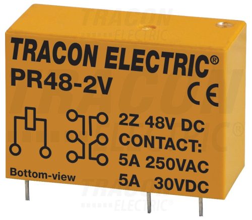 Tracon Print relé 48V DC / 2×CO (5A, 230V AC / 30V DC)