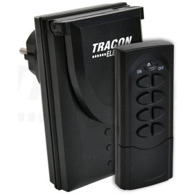   Tracon Távkapcsolós csatlakozóaljzat, 1 aljzat, 1 távírányító, IP44 230VAC, 50Hz, 3600W, IP44, 433,92MHz