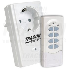   Tracon Távkapcsolós csatlakozóaljzat, 1 aljzat, 1 távírányító 230VAC, 50Hz, 3600W, IP20, 433,92MHz