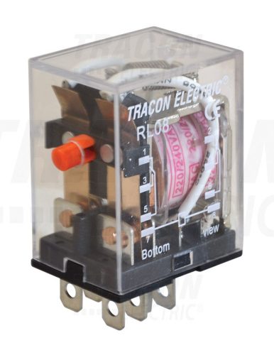 Tracon Miniatűr teljesítmény relé 110V DC / 2×CO (10A, 230V AC / 28V DC)