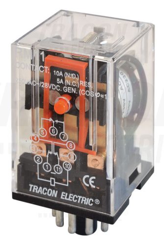 Tracon Ipari relé 110V DC / 3×CO, (3A, 230V AC / 28V DC)