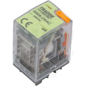   Tracon Miniatűr teljesítményrelé tesztgombbal és állapotjelzéssel, 24V AC / 2×CO (12A, 230V AC / 28V DC)