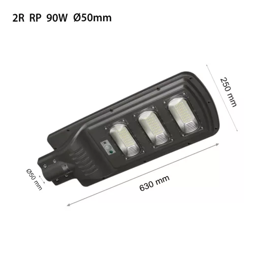 RP SOLAR 90W LED-es napelemes utcai lámpa vezérlővel, mozgásérzékelővel