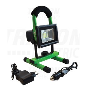   Tracon Hordozható akkumulátoros LED fényvető vészjelzővel+USB töltő 110-240 VAC; 10 W; IP54; 3,7 V; 4Ah; 600 lm, EEI=A