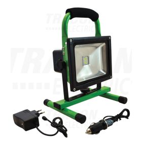   Tracon Hordozható akkumulátoros LED fényvető vészjelző funkcióval 110-240 VAC; 20 W; IP54; 8,4 V; 10Ah; 1200 lm, EEI=A