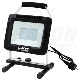   Tracon Hordozható LED szerelő fényvető 180-240 VAC, 30W, 2400lm, IP65, 4000K, EEI=A