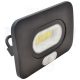 Tracon SMD fényvető mozgásérzékelővel, fekete 220-240V AC, 10W, 4000K, IP65, 750lm, EEI=A, 110°, 3-10m