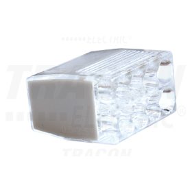   Tracon Csavar nélküli vezetékösszekötő, átlátszó/fekete 8×0,5-2,5mm2, 450VAC, max. 16A