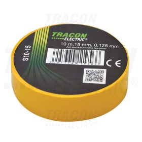   Tracon Szigetelőszalag, sárga 10m×15mm, PVC, 0-90°C, 40kV/mm
