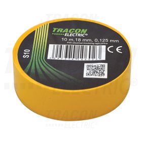  Tracon Szigetelőszalag, sárga 10m×18mm, PVC, 0-90°C, 40kV/mm