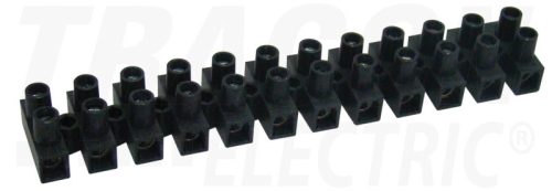 Tracon Flexibilis sorozatkapocs, H profil, 12 tag, fekete 2,5mm2, 450VAC, 16A, PP