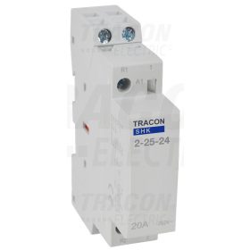   Tracon Installációs kontaktor 24V AC, 50Hz, 1 Mod, 2×NO, AC1/AC7a, 25A