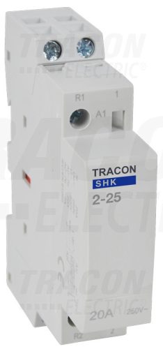 Tracon Installációs kontaktor 230V AC, 50Hz, 1 Mod, 2×NO AC1/AC7a, 25A