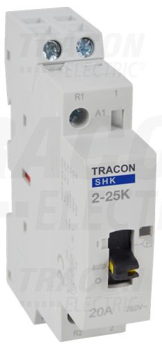 Tracon Installációs kontaktor 230V AC, 50Hz, 1 Mod, 2×NO, AC1/AC7a, 25A