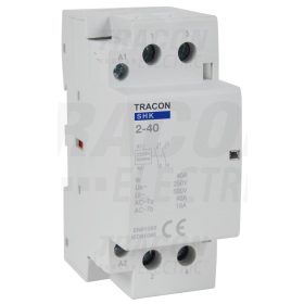   Tracon Installációs kontaktor 230V AC, 50Hz, 2 Mod, 2×NO, AC1/AC7a, 40A