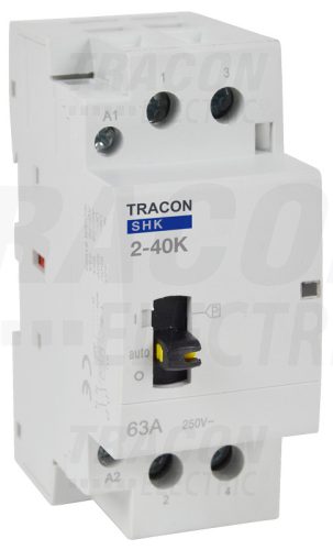 Tracon Installációs kontaktor 230V AC, 50Hz, 2 Mod, 2×NO, AC1/AC7a, 40A