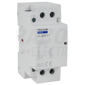   Tracon Installációs kontaktor 230V AC, 50Hz, 2 Mod, 1×NO+1×NC, AC1/AC7a, 40A