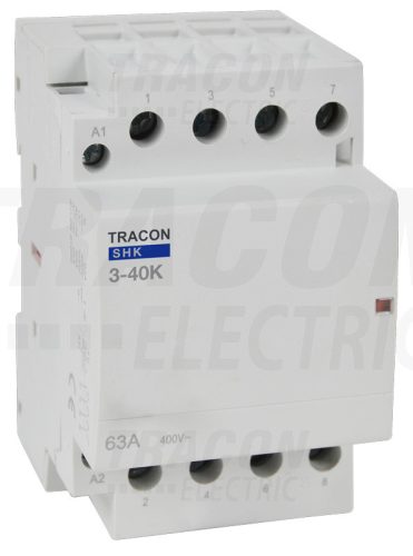 Tracon Installációs kontaktor 230V AC, 50Hz, 3 Mod, 3×NO, AC1/AC7a, 40A
