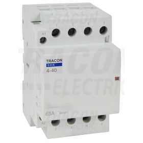   Tracon Installációs kontaktor 230V AC, 50Hz, 3 Mod, 4×NO, AC1/AC7a, 40A