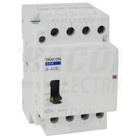   Tracon Installációs kontaktor 230V AC, 50Hz, 3 Mod, 4×NO, AC1/AC7a, 40A