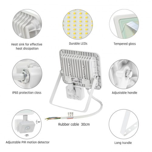 NOCTIS LUX 2 SMD 230V 30W IP65 WW fehér mozgásérzékelős