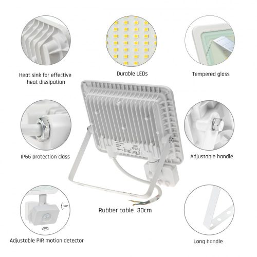 NOCTIS LUX 2 SMD 230V 50W IP44 CW fehér mozgásérzékelős