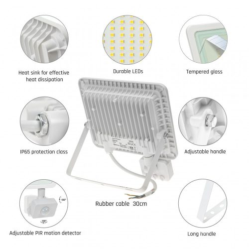NOCTIS LUX 2 SMD 230V 50W IP44 NW fehér Mozgásérzékelős