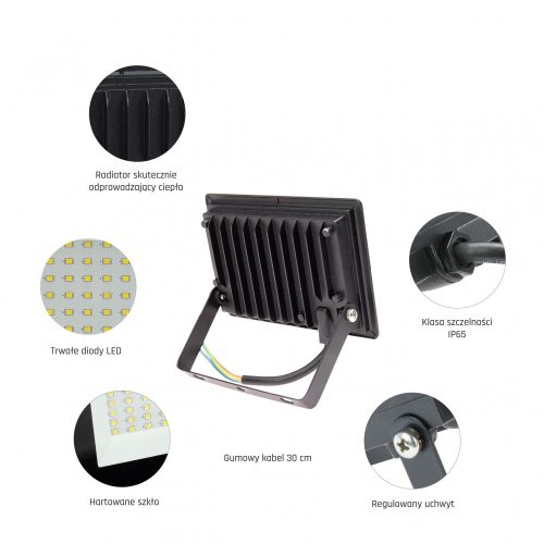 NOCTIS LUX 3 30W 230V IP65 NW fekete
