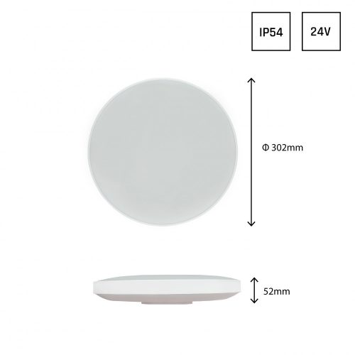 NYMPHEA BLACK & WHITE RINGS 24W CCT 230V 115DEG IP54 FI320X52 WHITE/BLACK ROUND