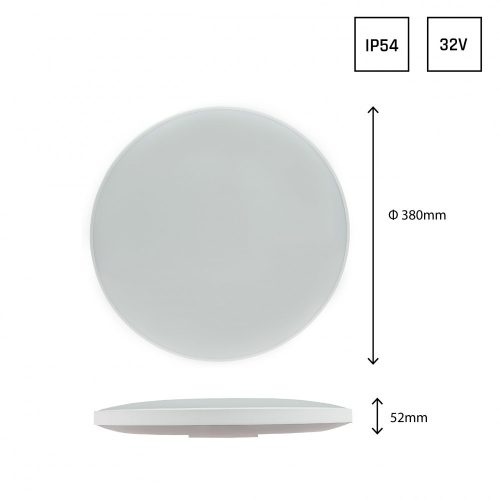 NYMPHEA 230V 32W IP54 IK04 115° Körpanel fekete/fehér gyűrűvel WW