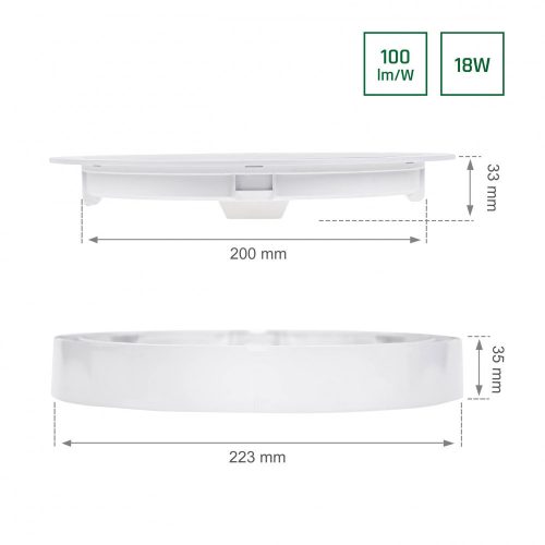 ALGINE 2in1 LED PANEL kerek 18W 1900lm NW