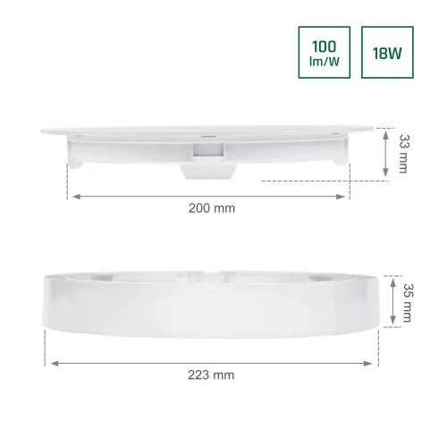 ALGINE 2in1 LED PANEL kerek 18W 1900lm NW