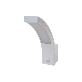   Tracon Mozgásérzékelős fali lámpatest, ívelt forma 230VAC, 10W, 140°, 2-9m, 10s-5m, 4500K ,EEI=A, IP54, 800lm