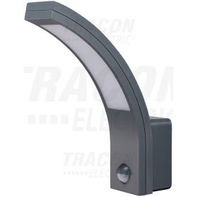   Tracon Mozgásérzékelős fali lámpatest, ívelt forma, antracit 230VAC, 10W, 140°, 2-9m, 10s-5m, 4500K ,EEI=A, IP54, 800lm