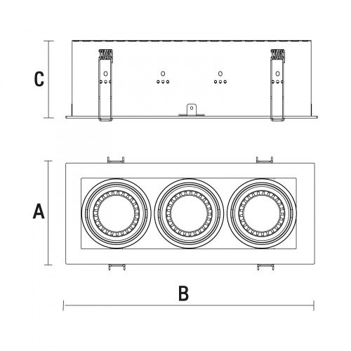 MODERN DAY GU10 IP20 93X275mm / max 3x10W