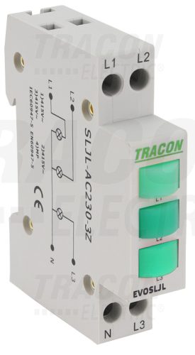 Tracon Sorolható ledes jelzőlámpa, zöld, zöld, zöld 3×230V AC