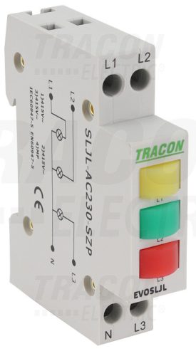 Tracon Sorolható ledes jelzőlámpa, sárga / zöld / vörös 3×230V AC