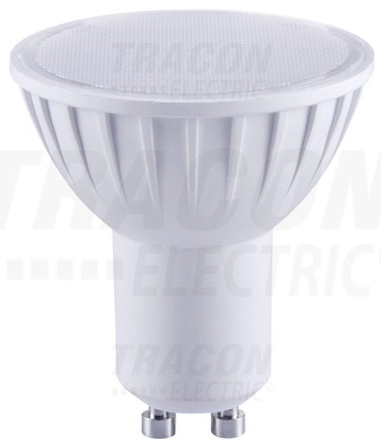 Tracon Műanyag házas SMD LED spot fényforrás 230 V, 50 Hz, GU10, 7 W, 450 lm, 6000 K, 120°, EEI=A+