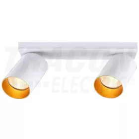   Mennyezeti állítható spot lámpatest, fehér, arany reflektor