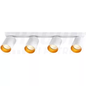   Mennyezeti állítható spot lámpatest, fehér, arany reflektor