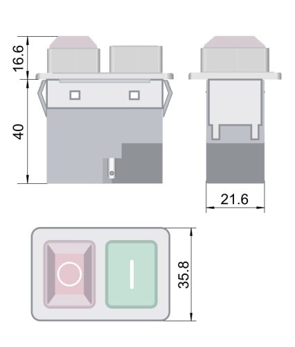 Tracon Relés biztonsági kapcsoló 5PIN, 230 VAC, 12A/AC3, IP54, 6,3×0,8