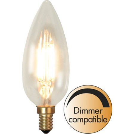 LED Filament Dimmerable Soft Glow Candle Clear E14 3W 2200K ST338-81-1