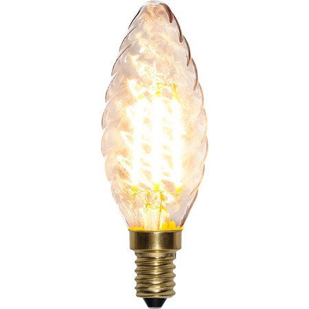 LED Filament Dimmerable Soft Glow Twisted Candle Clear E14 4W 2100K ST353-06-1