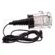 Tracon Szerelőlámpa fém kerettel, üveg burával, II. év.o. 230V,50Hz,max.60W,5m, 2×0,75mm2, H05RN,EEI=A++,A+,A,B,C,D,E