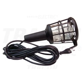   Tracon Szerelőlámpa műanyag kerettel, üveg burával, II. év.o. 230V, 50Hz, max.60W,5m,2×0,75mm2,H05RN,EEI=A++,A+,A,B,C,D,E