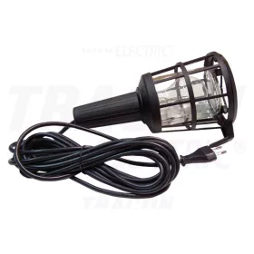   Tracon Szerelőlámpa műanyag kerettel, üveg burával, II. év.o. 230V, 50Hz, max.60W,5m,2×0,75mm2,H05RN,EEI=A++,A+,A,B,C,D,E