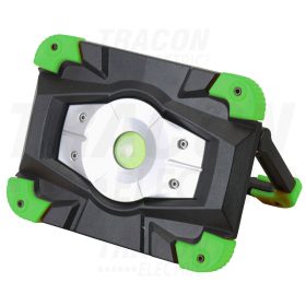   Tracon Akkumulátoros LED szerelő reflektor külső akkumulátor funkci 10 W, 6500 K, 3,7 V, 4400 mAh, Li-Ion, 1000 lm, 3 h, IP54
