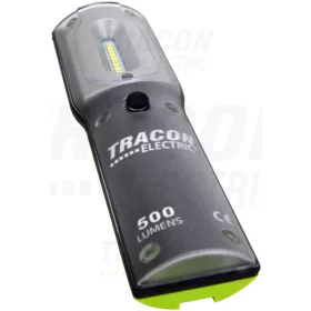   Tracon Nagy teljesítményű LED kézilámpa 5/1W, 6500K, 3,7V, 4400 mAh,Li-Ion,500/100lm,3/12h,IP54,IK08